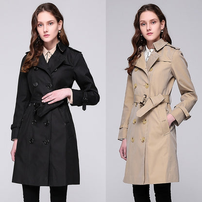 Y.A.Z. med-long trench coat with a belt.