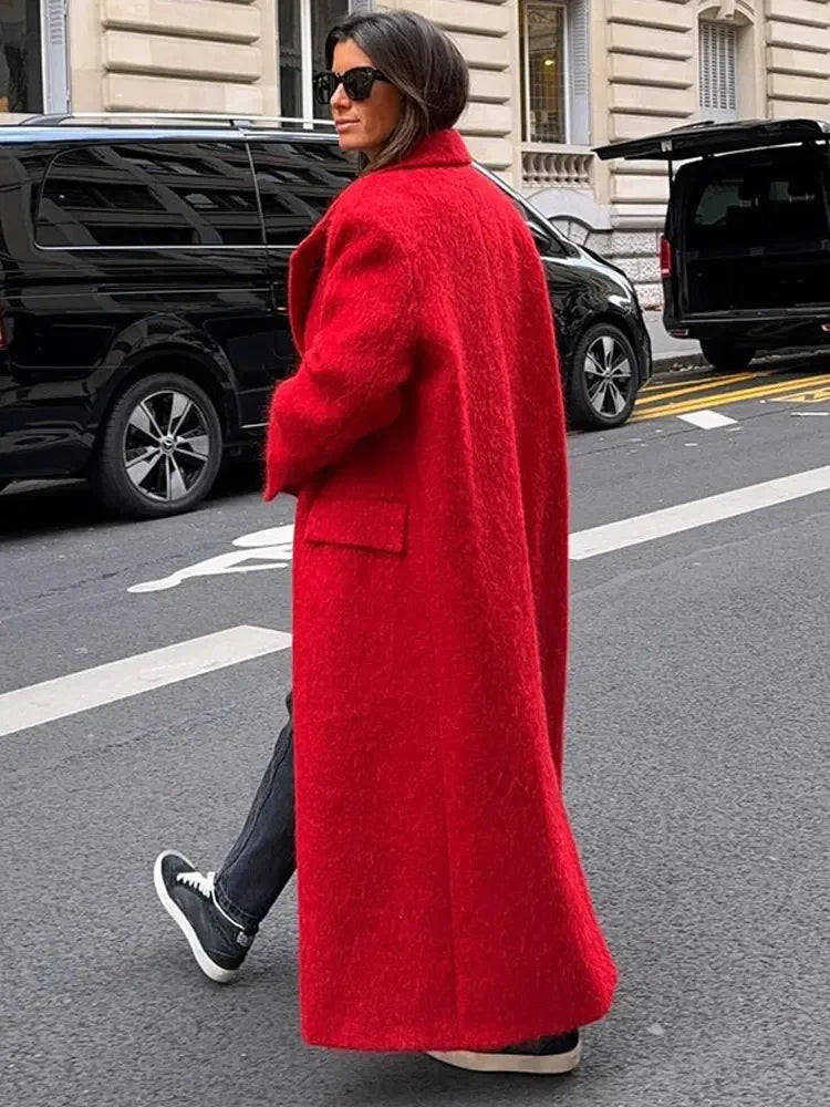 MONI LONG WINTER COAT IN RED