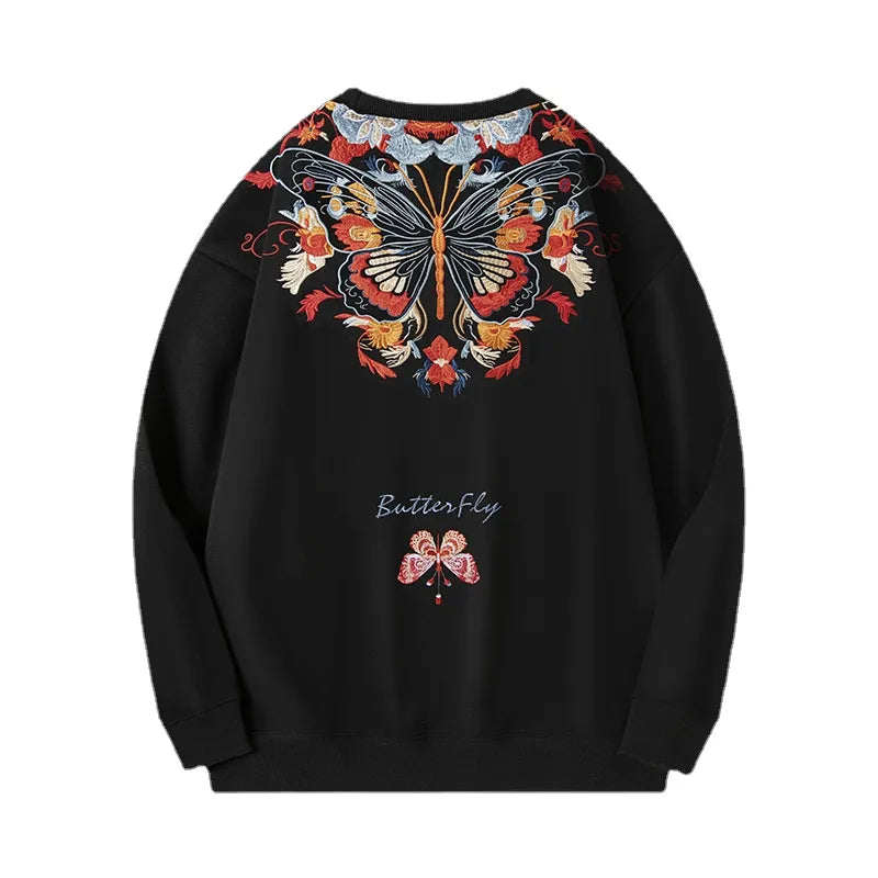HOODIES EMBROIDERED WITH BUTTERFLY