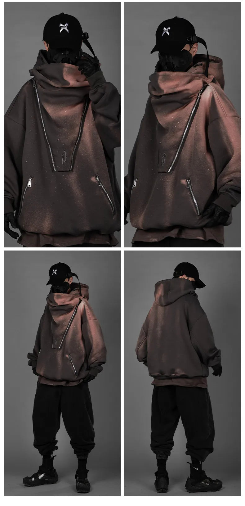 DECO ZIPPER STYLE PULLOVER HOODIE