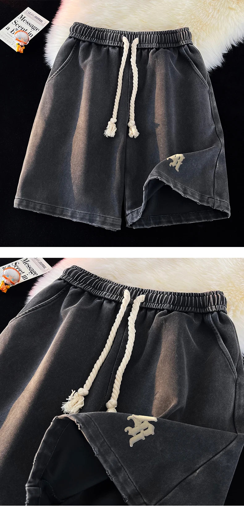 SHORTS WITH WASHED KNEE LENGTH