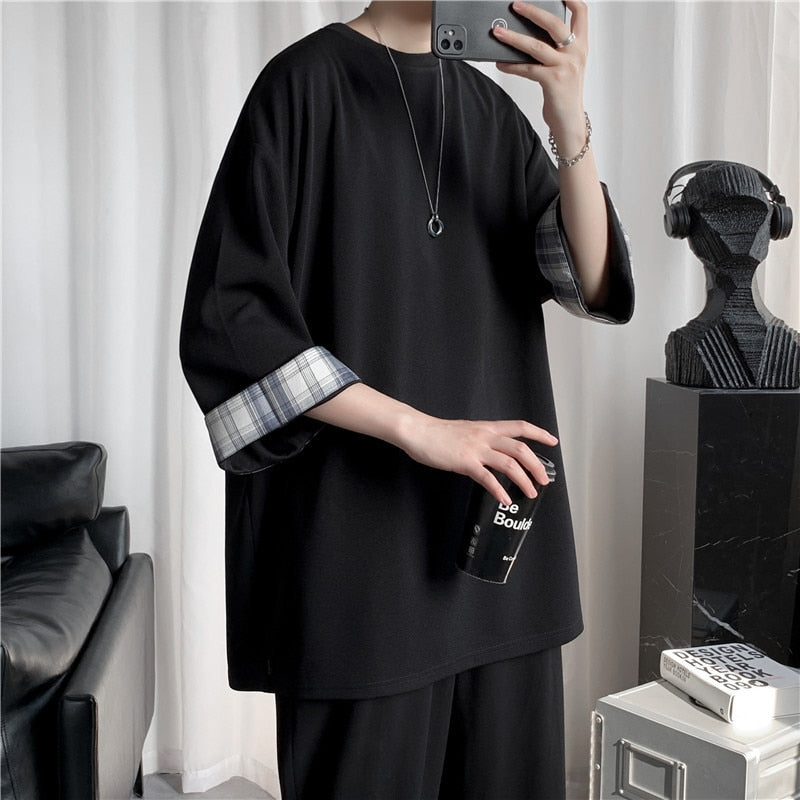 Tide Patchwork Oversized T-shirt – Catseven store