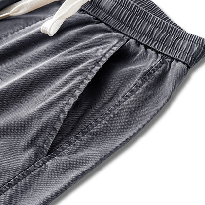 Elastic waist jeans with V print