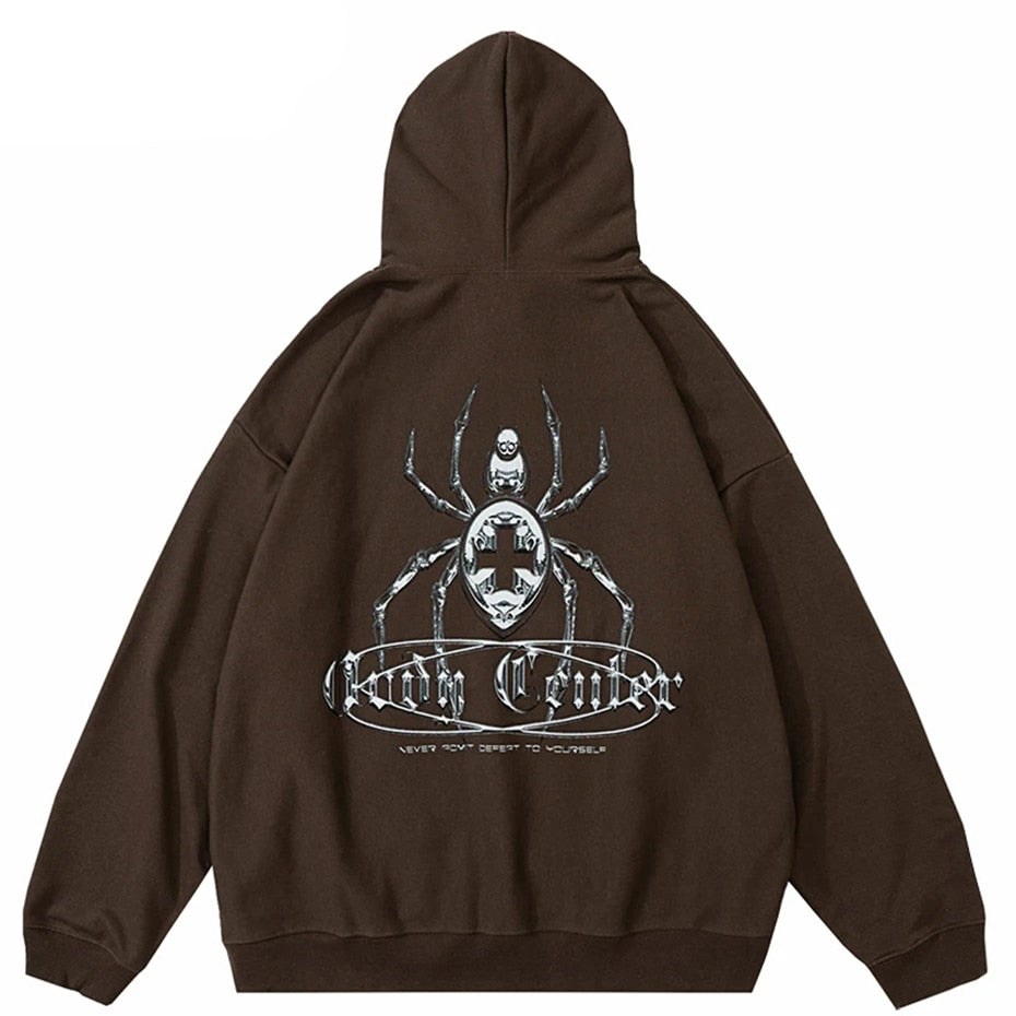 The graphic hoodie "CROSS SPIDER"