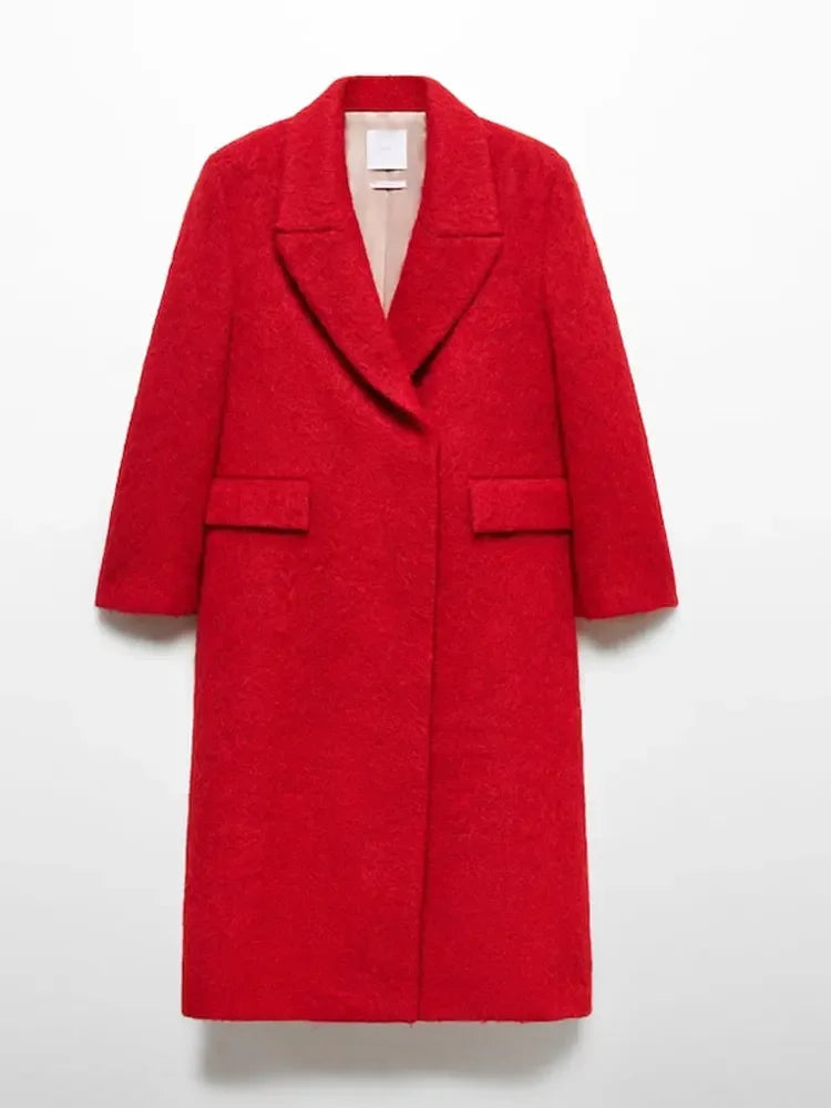 MONI LONG WINTER COAT IN RED – Catseven store