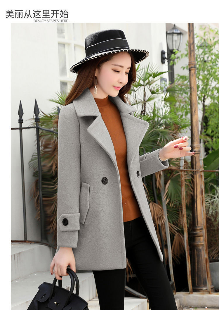 &OS double-breasted wool mix coat