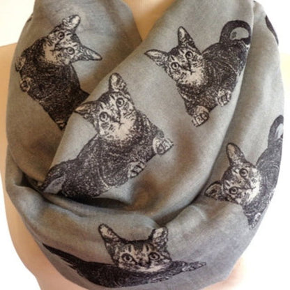 cat scarf, women cat scarf, scarf, cat scarf for women. A Sktech Cat Scarf for Womens'