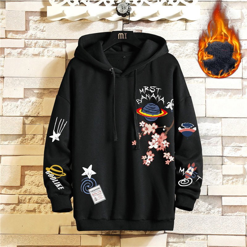 hoodie, men hoodie, sweatshirt, hoodiesweatshirt Sakura Hoodie Black / M Men's winter hoodies plus velvet CJWY152653231EV