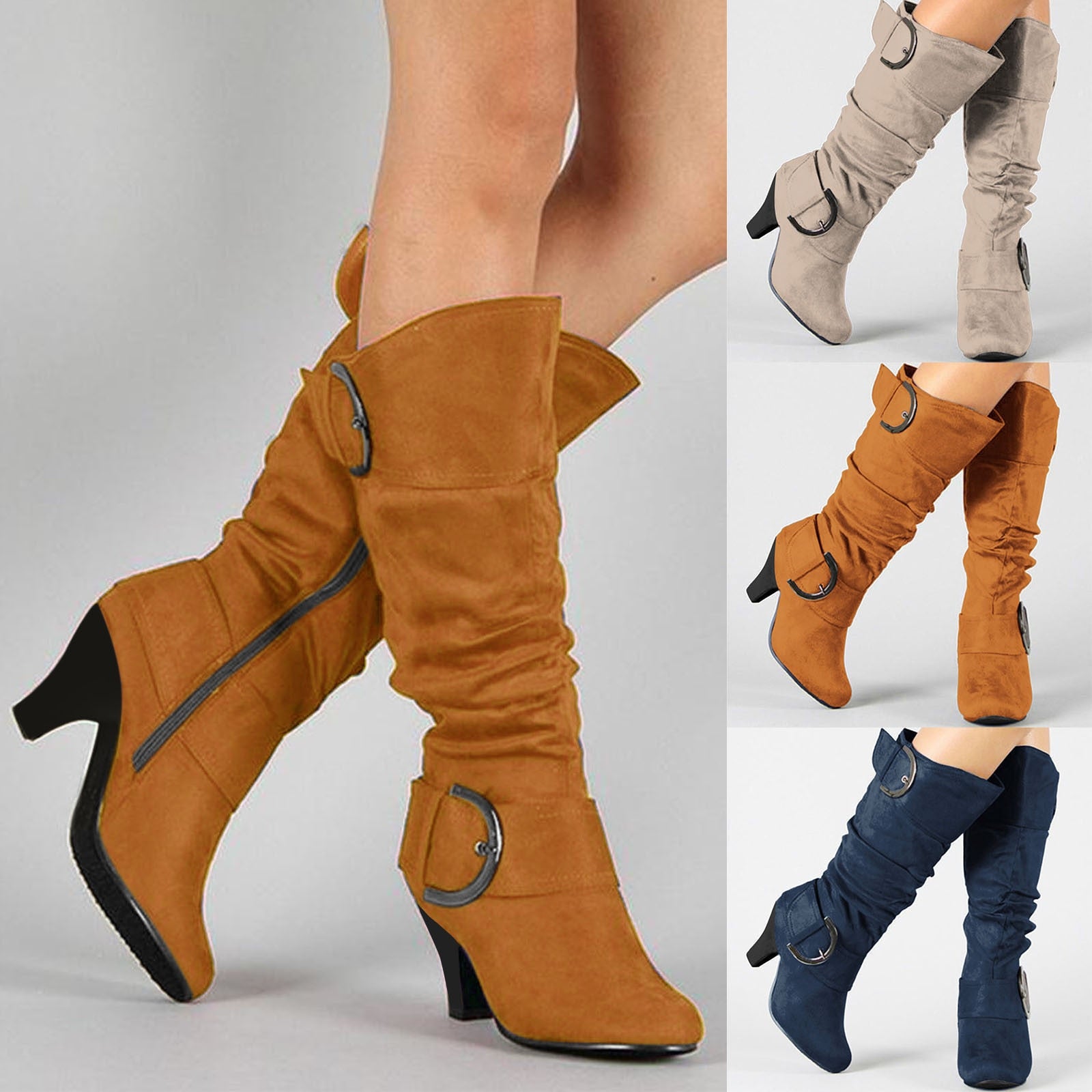 Knee-high boots, women high heel boots, women ankle boots, Women Retro Boot Women's Boots High Heel For Women Retro Shoe