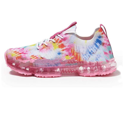 cat sneakers. sneakers, women flat shoes Flower color / 35 Women's Lace Up Bubble Sole Stretch Elastic Mesh Sneaker Shoes CJNS112965701AZ