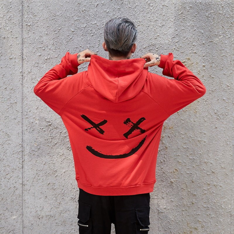 hoodie, men hoodie, sweatshirt, hoodiesweatshirt Red / S Mens black and white faded hoodie CJNSWTWY00683-Red-S