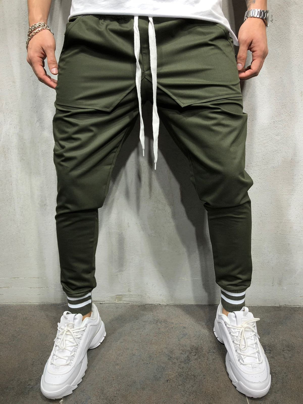 Cargo pants, pants, Army Green / L Men's cargo pants stitching CJNSXZHL00097-Army Green-L