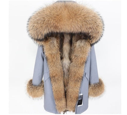 long winter jacket women's 30  Long FC2 / S Long Winter Jacket Women's Raccoon Fur Collar RJW:1832647351611.113