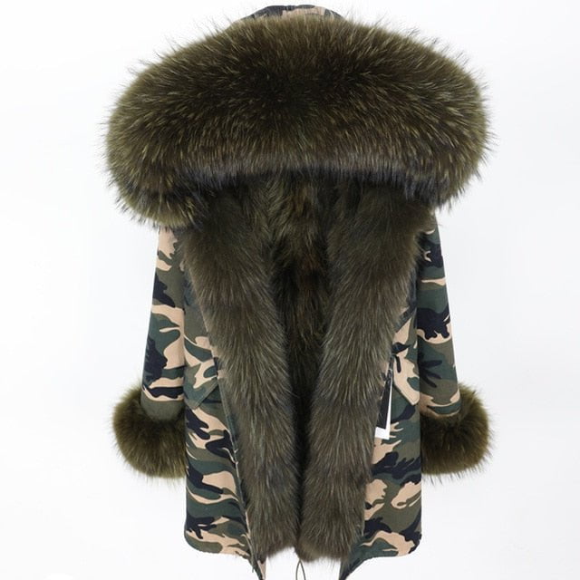 long winter jacket women's 33 Long FC2 / S Long Winter Jacket Women's Raccoon Fur Collar RJW:1832647351611.141