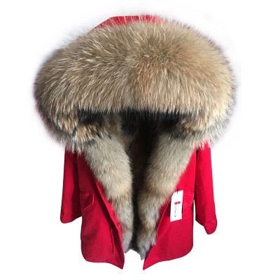 long winter jacket women's 16 Long FB1 / S Long Winter Jacket Women's Raccoon Fur Collar RJW:1832647351611.106
