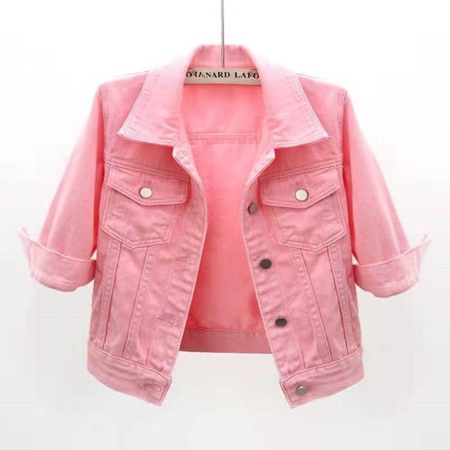 Jean Jacket Women Pink / S Jean Jacket Women Candy JJC:6803834988522.07