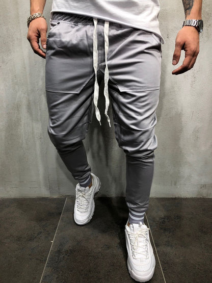 Cargo pants, pants, Grey / M Men's cargo pants stitching CJNSXZHL00097-Grey-M