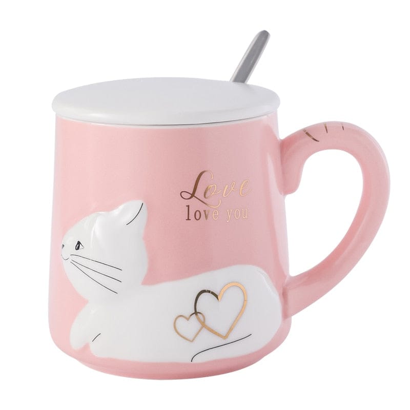 cat mug, cat cup, cat lover mug Love You Cat Mug-P