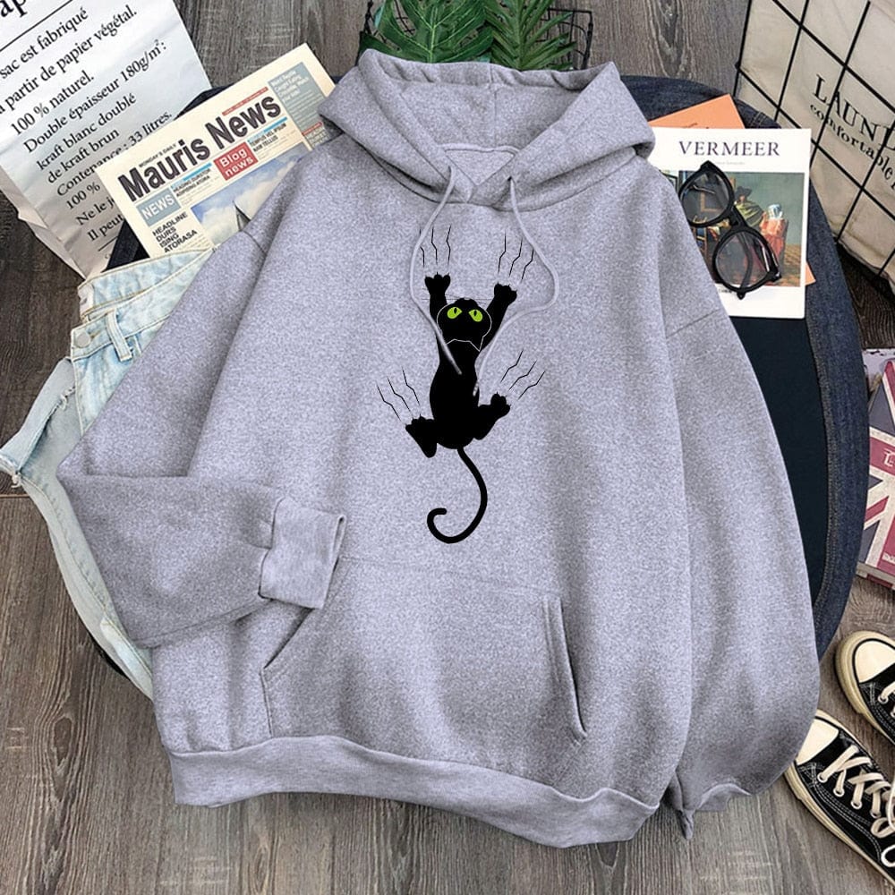 cat hoodie, women cat hoodie, sweatshirt, women cat sweatshirt Gray / US-XS Men hoodies, gray FCGH:022953097815