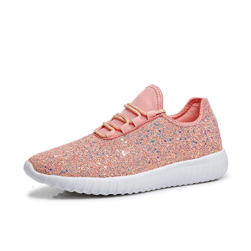 Shoes Pink / 38 Women's Lace-up Glitter Sparkling Sneaker Sequin CJBHNSNS29736-Pink-38
