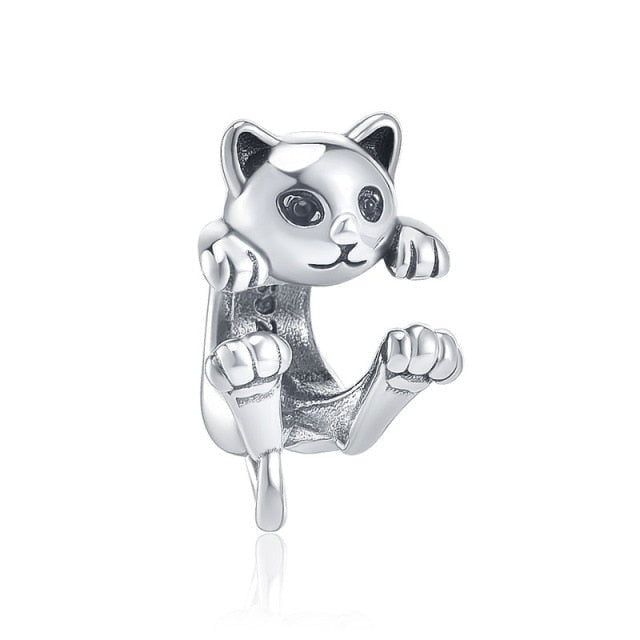 cat charm, silver cat charm, cat jewelry B1035 Silver CatShape Charm