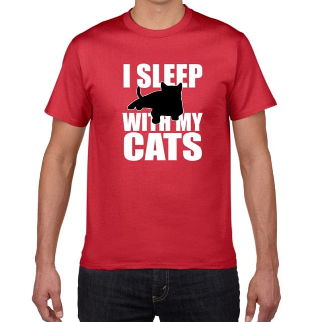 cat t-shirt, t-shirt, men tshirt men's red t-shirt my cats
