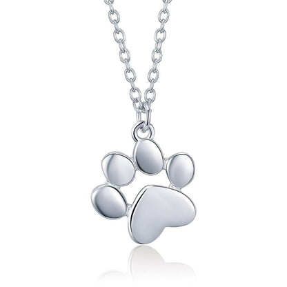 cat jewelry, cat necklace, silver cat necklace Silver Paw Necklace