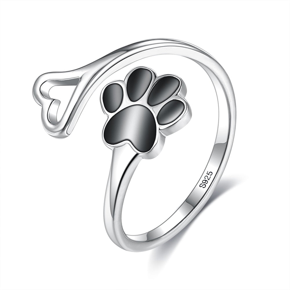 cat jewelry, cat ring, silver cat ring Silver Paw Ring