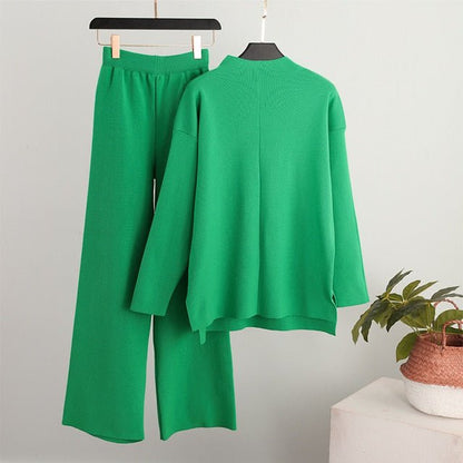 Women's knit pants sets Green Set / S Women's knit pants sets WKP:6803336973643.07