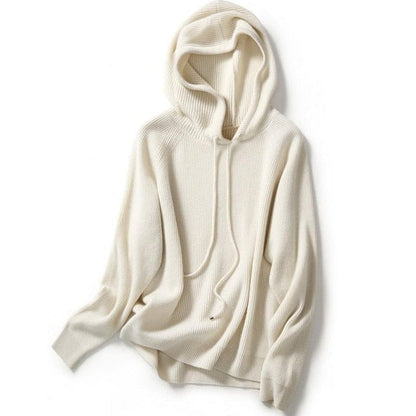 Cashmere hooded sweater Winter hooded cashmere sweater women's