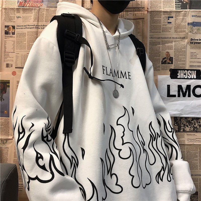 Hoodie Hoodie " FLAMME" Retro Sweater