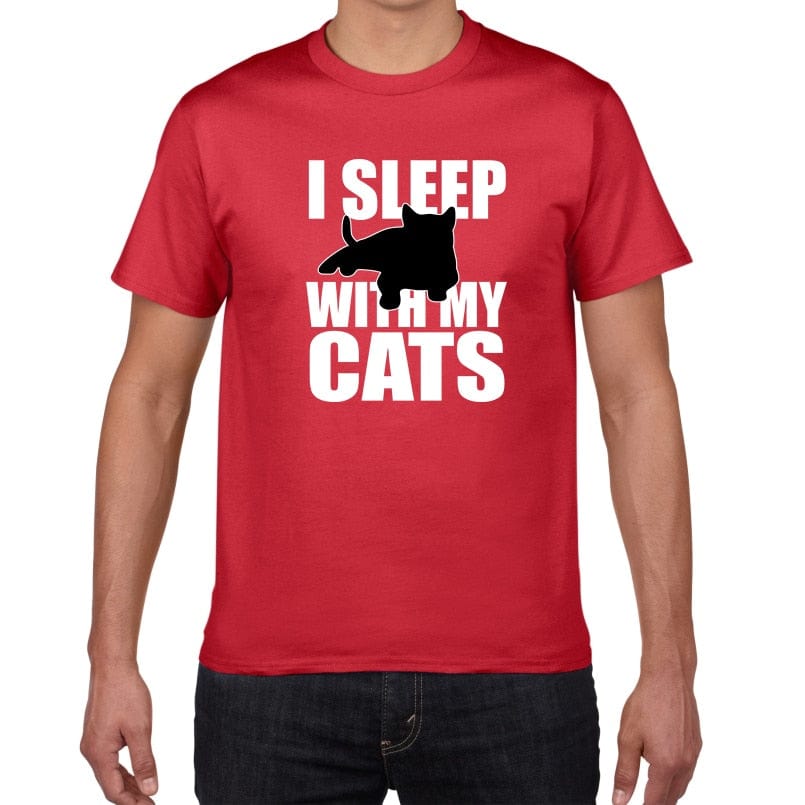 cat t-shirt, t-shirt, men tshirt F908MT red / S men's red t-shirt my cats MCR:0022118575540.06