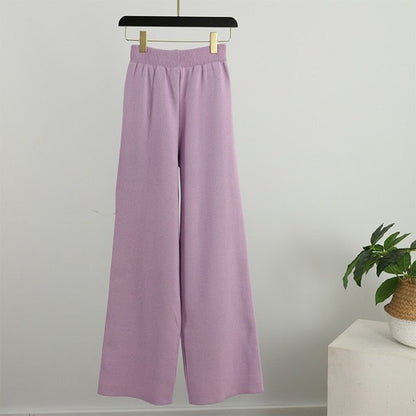 Ladies Knit Pant sets Purple Pant / S Ladies knit pant sets LPS:803336973643.13