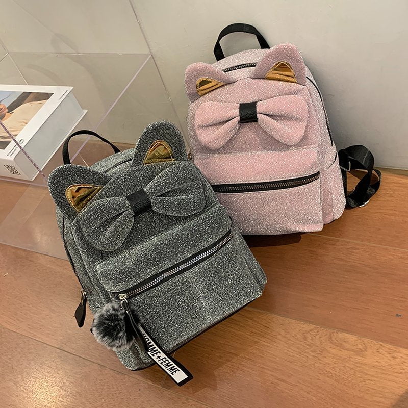 cat bag, cat backpack, cat backbag, ladies cat backpack, women backpack , cat leather bag, ladies bag Backpack Cat Pattern Bag for Girl