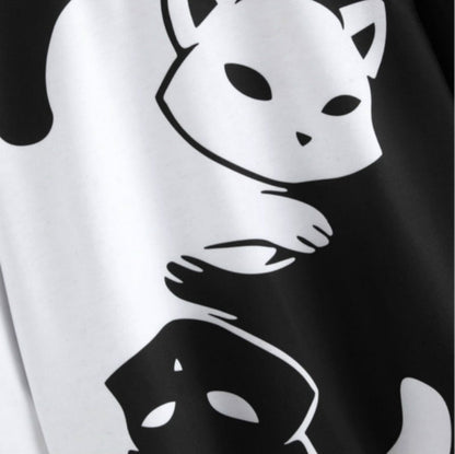 cat hoodie, women cat hoodie, sweatshirt, women cat sweatshirt Sweatshirts "Black and White"Hoodie