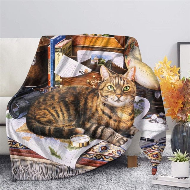 Cat Relax Fleece Blanket