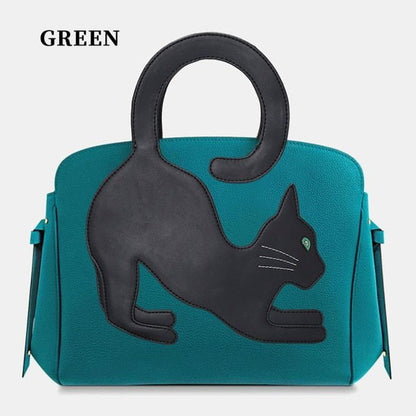 cat habdbag, cat women bag, shouldder bag, handbag green / China Tail Cat Handbag TCH:001803170834
