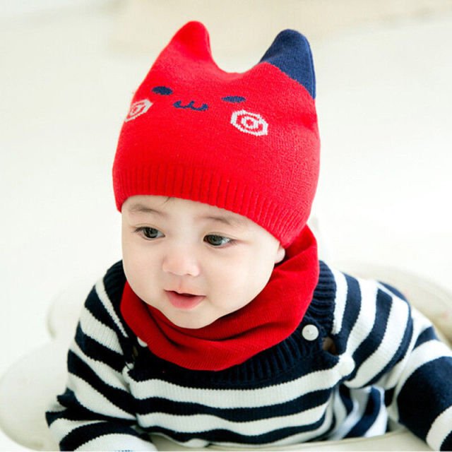 Bat hats, baby hats scarf Red Baby Hat Scarf BHS:0066411483026.01