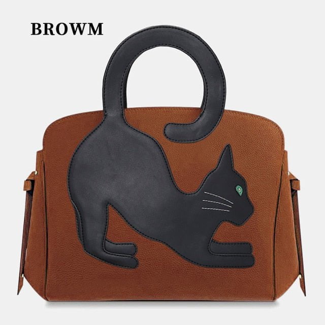 cat habdbag, cat women bag, shouldder bag, handbag brown / China Tail Cat Handbag TCH:001803170834
