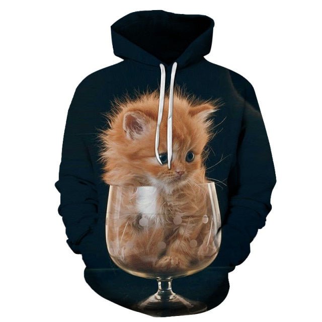cat hoodie, women cat hoodie, sweatshirt, women cat sweatshirt, cat hoodie for men Hoodie CAT IN GLASS.