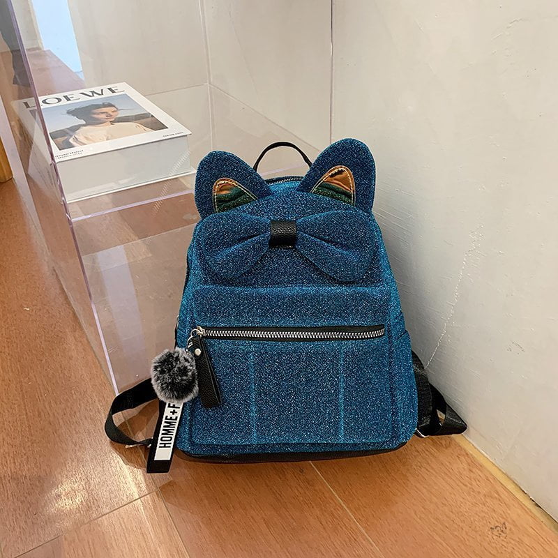 cat bag, cat backpack, cat backbag, ladies cat backpack, women backpack , cat leather bag, ladies bag Deep Blue Backpack Cat Pattern Bag for Girl BCS:0015713229953