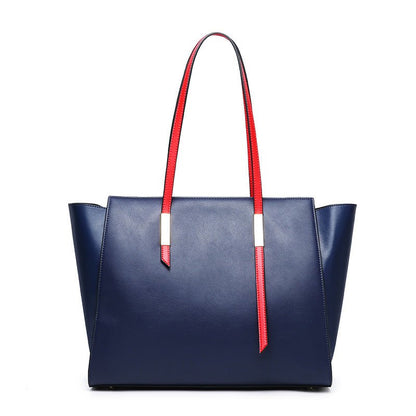 Shoundler and handbags Navy Blue Shopper-shoulder leather handbags CJBHNSNS20606-Navy Blue