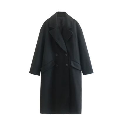 smart double breasted long coat