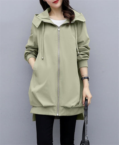 AsLady loose-fitting hooded coat