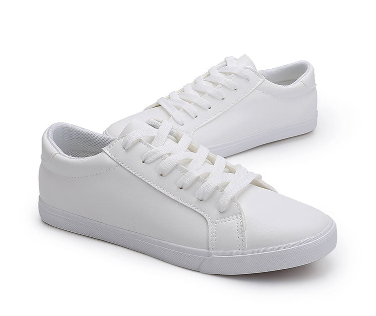 Women's white leather shoes