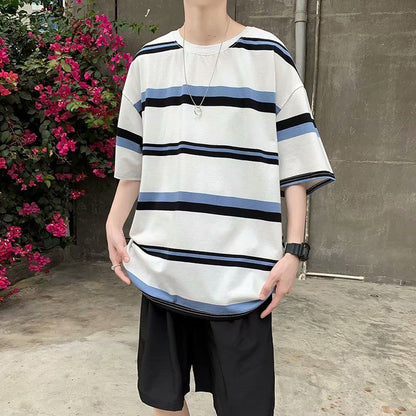 AD stripe T-shirt with loose fit