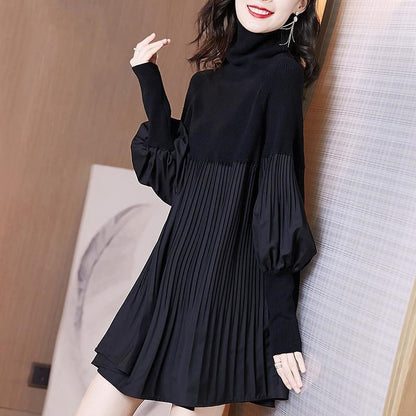 Pleated knitted vintage dress