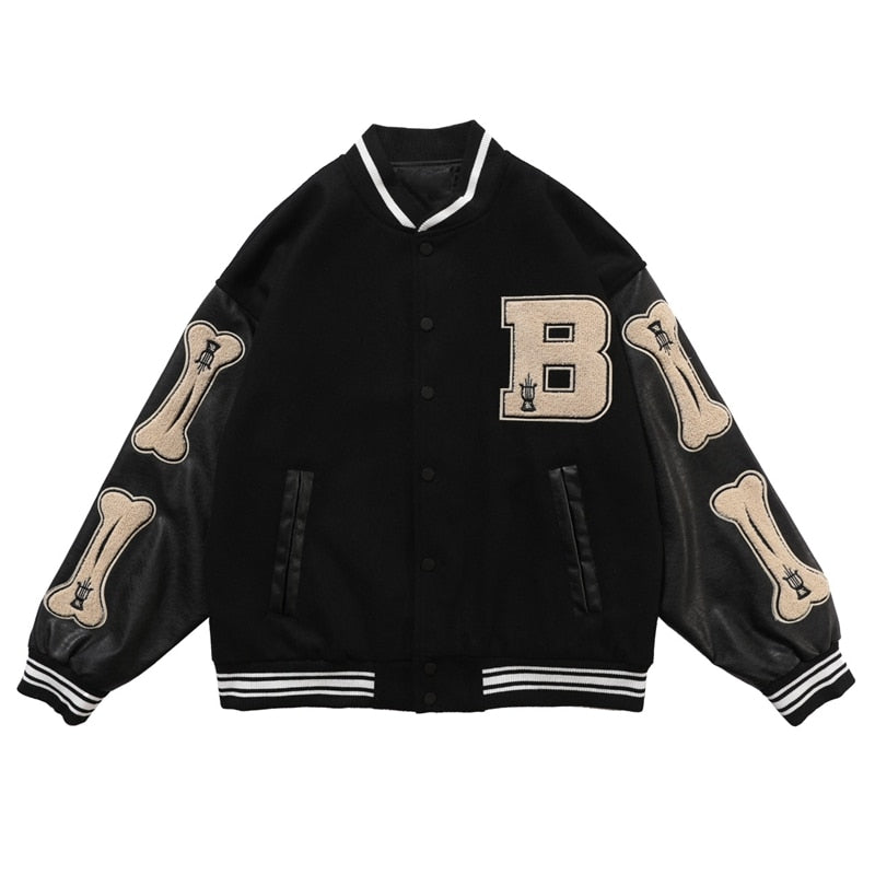 Varsity B Bone Bomber Jacket
