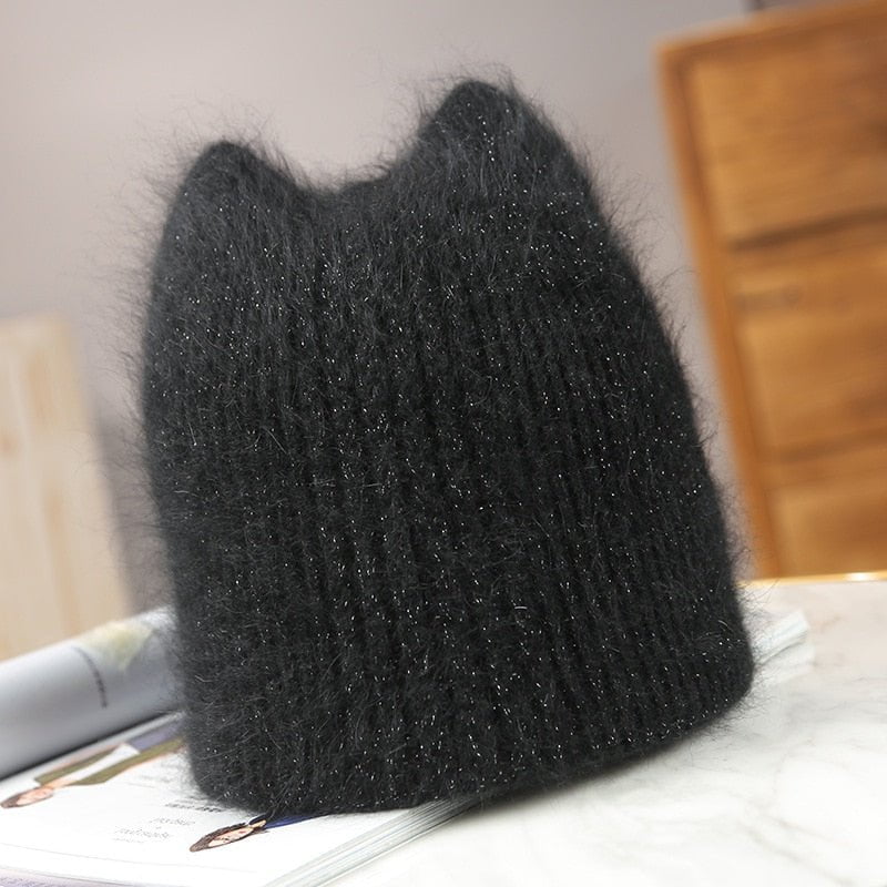 Black / size54-60cm knit winter hats for ladies fur beanie 14:193#Black;5:361385#size54-60cm