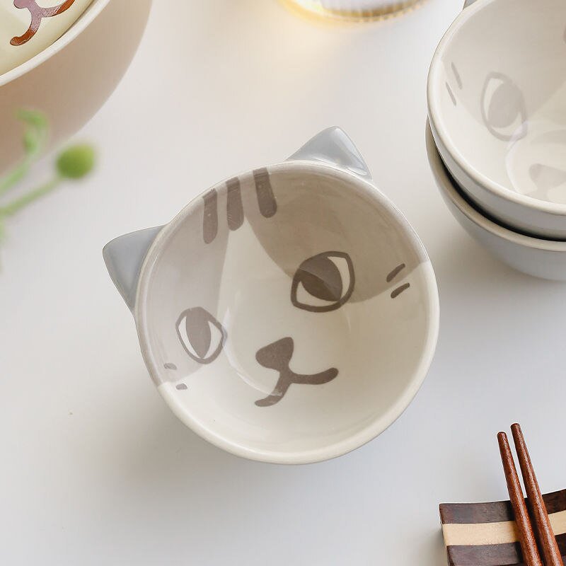 Sauce Bowl 90ml cute ceramic cat bowls noodle 14:10#Sauce Bowl 90ml